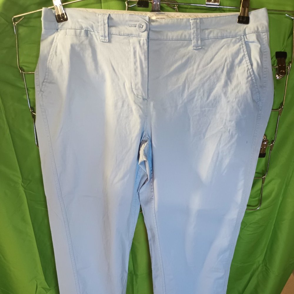 Crown & Ivy Charlotte Rolled Cuff Cropped Blue Pants